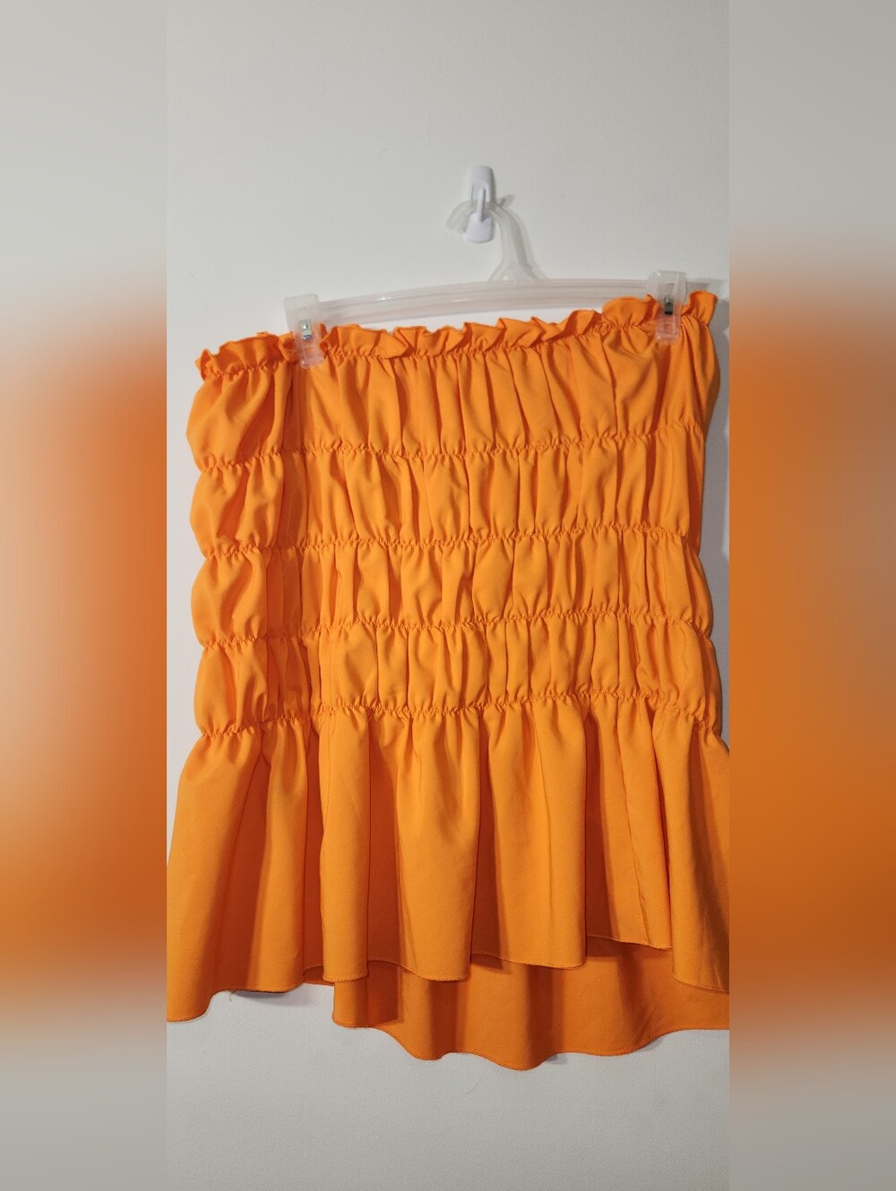 Orange Smocked Strapless Tube Top 4XL
